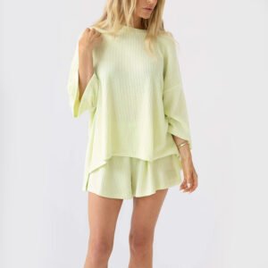 Ribbed Lounge Top and Shorts Set
