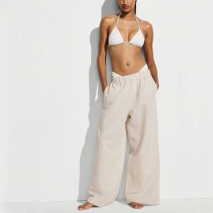 Solid Color Wide Leg Resort Pants
