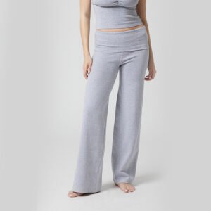 Foldover Waist Wide-Leg Yoga Pants