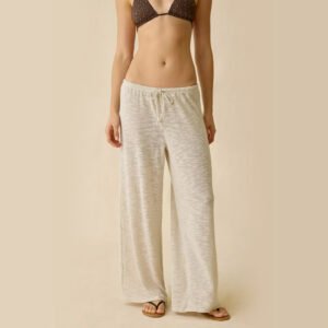 Semi-Sheer Wide-leg Beach Pants
