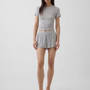 Ultra-Fine Rib Modal Lounge T-Shirt & Shorts Set