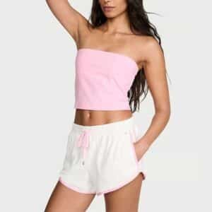 Terry Cloth Curved Hem Lounge Shorts