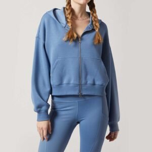 Active Cropped Zip-Up Hoodie for Women