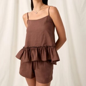 Ruffle Tie-back Cami Top and Shorts Set