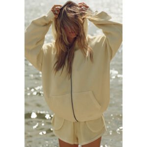 Oversized Zip Hoodie and Shorts Set