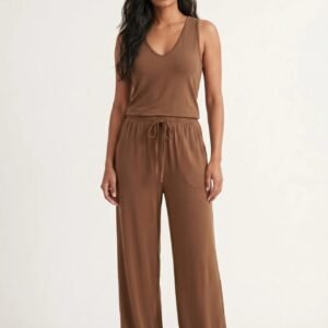 V-Neck Tank and Drawstring Wide-Leg Pants Set