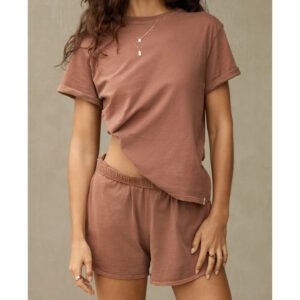 Cotton Tee and Matching Shorts Women's Set